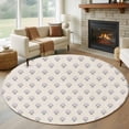 thumbnail image 1 of Purple Boho Floral Round Area Rug 5Ft Washable Circle Rugs for Living Room Bedroom, Modern Abstract Flowers Bohemia Beige Non-Slip Carpet Floor Mats Indoor Outdoor Carpet Runner Aesthetic Home Decor, 1 of 8