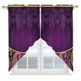 thumbnail image 1 of Purple Boho Floral Swag Valances for Windows 2 Pack, Kitchen Window Curtains 36 Inch Length, Vintage Ethnic Tribal Abstract Art Privacy Swag Curtains for Living Room/Bathroom with Rod Pocket 36"x36", 1 of 8