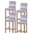 thumbnail image 1 of Purple Boho Flowers Bar Stool Covers Set of 4, Modern Luxurious Geometric Floral Stretch Washable Bar Chair Covers with Backs, Removable Pub Counter Height Chair Cover for Kitchen Dining Room Cafe, 1 of 7
