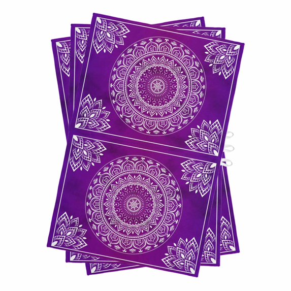 Purple Boho Kitchen Towels Set of 3, Water Absorbent Dish Towel, Vintage Ethnic Abstract Geometric Aesthetic Decorative Hand Towels - Quick Drying Cloth for Cooking Baking, 18x28 Inch