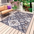 thumbnail image 1 of Purple Boho Outdoor Rug 5x8 Ft, Non Slip Washable Area Rug, Farmhouse Vintage Ethnic Flowers Pattern Patio Rugs Carpet Runner, Large Floor Mat for Indoor/Outdoor Deck Porch Camping, 1 of 8