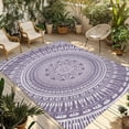 thumbnail image 1 of Purple Boho Outdoor Rug for Patio/Deck/Porch, Non-Slip Large Area Rug 5 x 7 Ft, Mantoro Flower Modern Abstract Bohemian Floral Indoor Outdoor Rugs Washable Area Rugs, Camping Rug Carpet Runner, 1 of 8