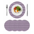 thumbnail image 1 of Purple Boho Round 15 Inch Placemats Set of 4, Vintage Ethnic Tribe Abstract Art HeatResistant Non Slip Place Mats for Dining Table, Wipeable Braided Kitchen Table Mats for Housewarming, 1 of 9