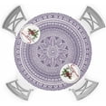 thumbnail image 1 of Purple Boho Round Tablecloth for 45"-54" Tables, Waterproof Outdoor Table Cloths 54 Inch Round Fitted Tablecloth with Elastic, Mantoro Flower Modern Abstract Bohemian Floral Table Cloth Cover, 1 of 4