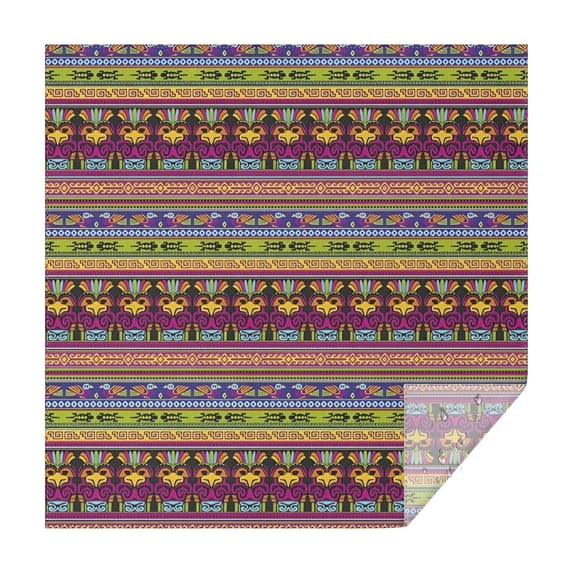 Purple Boho Tribal Birds and Meanders Pattern Square Tablecloth,Waterproof Square Table Cover,Wipeable Spillproof Washable Table Cover for Home Kitchen Party Decor 42"X42"(107x107cm)