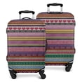 thumbnail image 1 of Purple Boho Tribal Stripes and Hearts Pattern Luggage Cover Fashion Suitcase Cover Baggage Covers Fit 25-28 Inch Luggage (Go Travel), 1 of 5