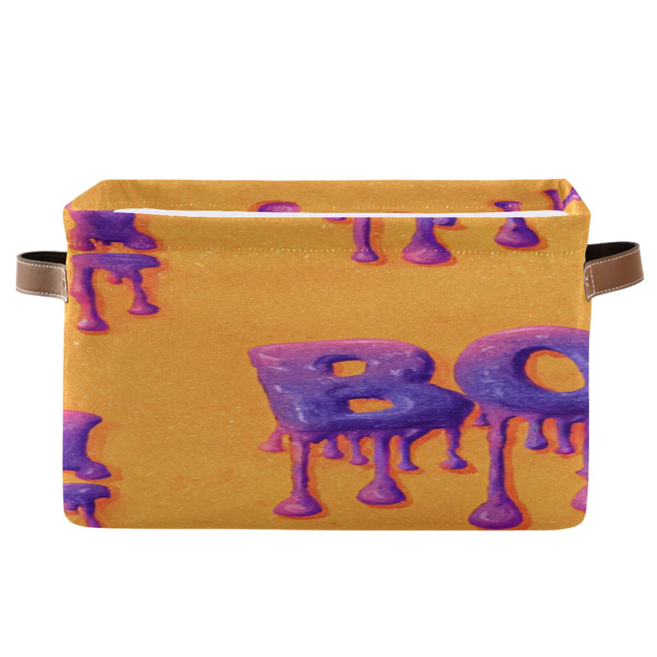 Purple Boo with Slime Halloween Square Storage Bins with Handles ...