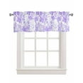 thumbnail image 1 of Purple Botanical Linen Curtain Valance for Bedroom/Bathroom/Kitchen/Office/Living/Dining Room Window,Vintage Plant Flower Floral Leaf Herb Pocket Topper Drapes Decorative Cafe Drapery Panel 60"x18", 1 of 6
