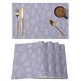 thumbnail image 1 of Purple Botanical Placemats Set of 6 Farmhouse Summer Floral Leaves Place Mats Indoor Wipeable Table Mats Washable Cloth Dining Table Placemats for Kitchen Holiday Party Home Decor 13x19 Inch, 1 of 9
