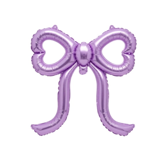 Purple Bow Balloons, 16 inch Aluminum Foil Balloons for Girl Women Baby Shower Bridal Engagement Wedding Decor Bachelorette Party Supplies