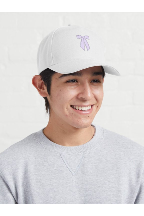 Purple Bow Baseball Cap, Coquette Ribbon Graphic Design, Classic Hat