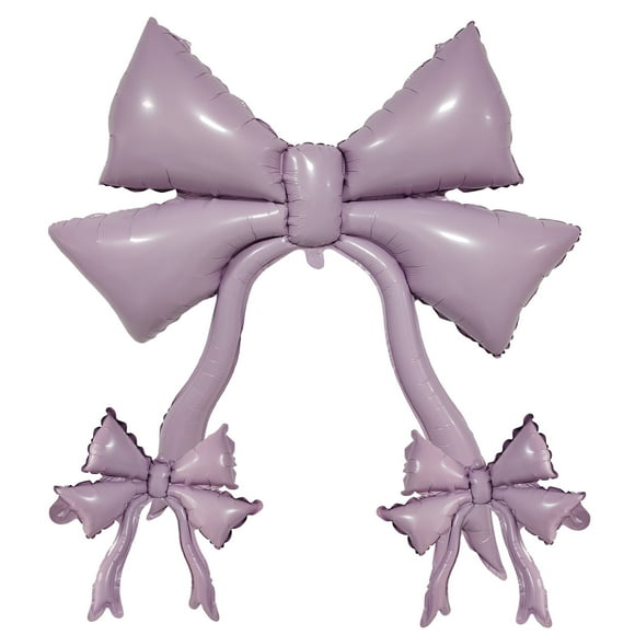 CYMYLAR Light Purple Bow Balloon, Large Foil Bow Shaped Balloon for Girls Birthday Party Decoration