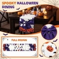 thumbnail image 1 of Purple Bow Halloween Table Runner 13x70 Inch, Cute Ghost Pumpkin Bat Web Pattern Table Cover, Reusable Halloween Themed Table Decor for Kitchen Party, 1 of 8