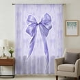 thumbnail image 1 of Purple Bow Sheer Curtains 45 Inches Long, Cute Bowknot Simple Pure Color Light Filering Curtains, Breathable Simi Curtain Privacy Drapes for Kitchen Bathroom Lightweight Small Window Treatment, 1 of 9