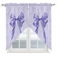 thumbnail image 1 of Purple Bow Swag Curtains for Kitchen/Bedroom/Living Room, Cute Bowknot Simple Pure Color Scalloped Curtains 63 Inch Long, Rod Pocket Window Swag Topper Curtains Valances 2 Panels Set 36"x63", 1 of 8