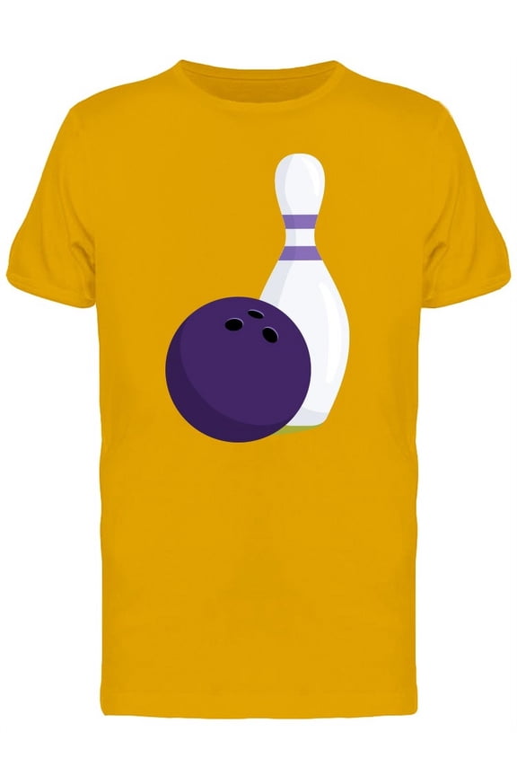Purple Bowling Ball T-Shirt Men -Image by Shutterstock, Male Large