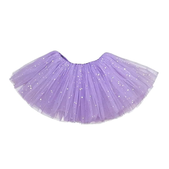 Purple Boy Girl for Children Boy Girl Midi Sequin Bling Dance Costumes Mesh Glitter Elastic Waist Skort Kid 2025 Clothes Trendy Regular Fit Country Concert Y2K 3 Years