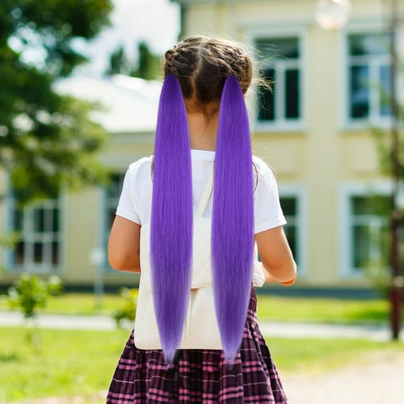Purple Braiding Hair Extensions, Synthetic Pre-Stretched Purple Braiding Hair for Braids Cosplay Halloween Stage Performances 4 Packs 26 Inch