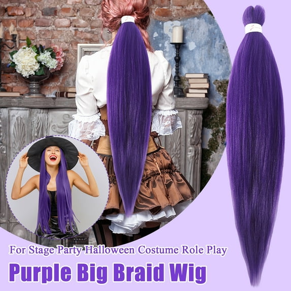 Purple Braiding Hair, Rumi Hair Extensions Purple, Long Rumi Wig Hair Extensions for Braids, Synthetic Crochet Braiding Twist Hair Halloween Costume Cosplay