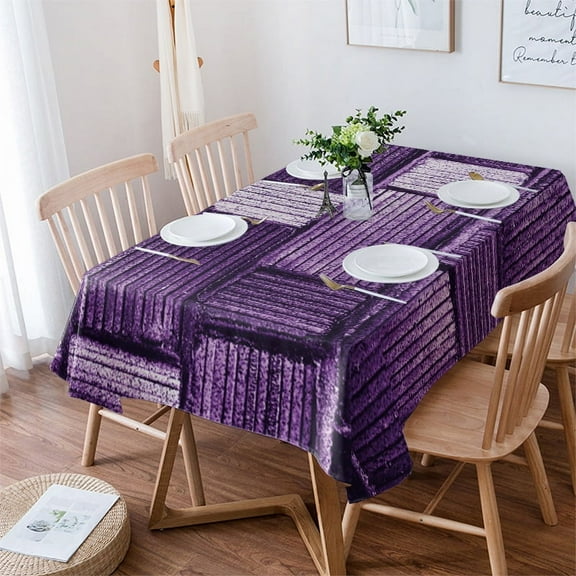 Purple Brick Mosaic Texture Table Cloth Waterproof Dining Tablecloth Kitchen Decorative Coffee Cuisine Party Table Cover