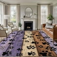 thumbnail image 1 of Purple Brown Area Rug 8x10 Washable Rug Non Slip Rustic Farmhouse Dog Paw Vintage Large Area Rug Soft Stainresistant Indoor Floor Carpet for Living Room Bedroom Home Office Dining Room Nursery, 1 of 8
