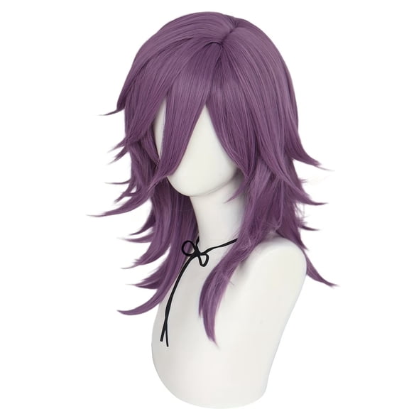 Purple Brown Gradient Short Curly Fluffy Mullet Wig for Cosplay