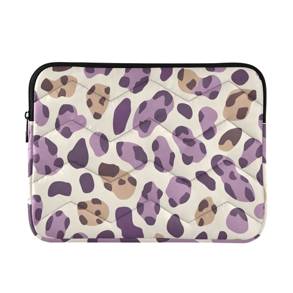 Purple Brown Leopard Skin Print Quilted Laptop Protective Cases Computer Sleeves Tablet Bags Briefcases M