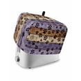 thumbnail image 1 of Purple Brown Small Toaster Cover 2 Slice, Kitchen Appliance Covers, Rustic Farmhouse Dog Paw Vintage Toaster Oven Cover with Loop, Bread Machine Cover Polyester Dust Cover Protection, 1 of 4