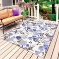 thumbnail image 1 of Purple Brown Spring Floral Outdoor Rug for Patio/Deck/Porch, Non-Slip Large Area Rug 4 x 6 Ft, Watercolor Blooming Botanical Summer Indoor Outdoor Rugs Washable Area Rugs, Camping Rug Carpet Runner, 1 of 8