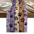 thumbnail image 1 of Purple Brown Table Runner - 90 Inch Long, Kitchen Dining Table Runner Dresser Scarves, Rustic Farmhouse Dog Paw Vintage Farmhouse Decor for Coffee Tables Wedding Party Banquet, 1 of 8