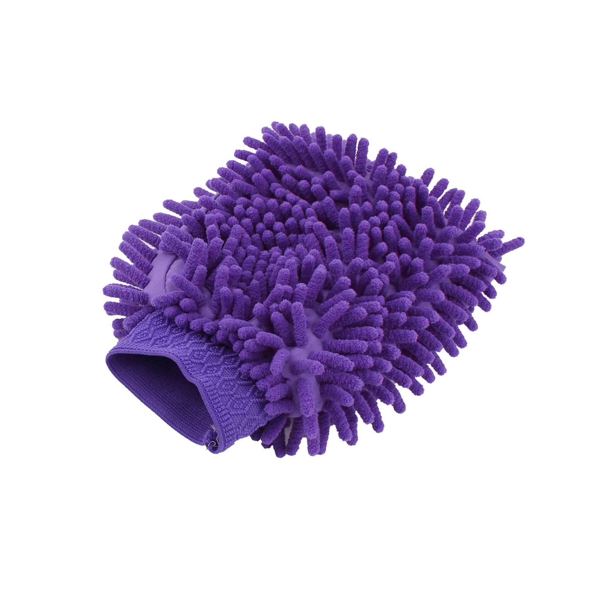 Unique Bargains Purple Brush Microfiber Washing Glove Car Dusting Cleaning Mitt Mittens