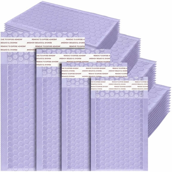 Purple Bubble Mailers, 4 Sizes, Shipping Packaging Supplies