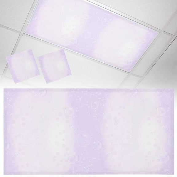 Purple Bubbles Fluorescent Light Covers Watercolor Gradient Purple Bubbles Magnetic Light Filters Ceiling Lighting Panel Shade for Classroom Office Home 2 x 4 ft, 2 Pack