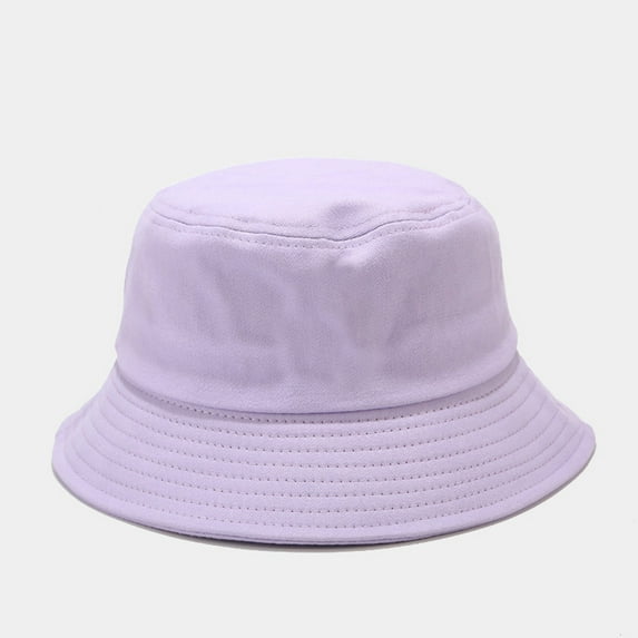 Purple Bucket Hats Soild Summer Travel Beach Sun Hat Cap Unisex