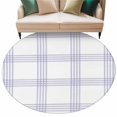 thumbnail image 1 of Purple Buffalo Plaid Round Rug 8ft Washable Circle Rugs Non Slip Farmhouse Checkered Watercolor Large Area Rug Indoor Floor Carpet for Bedroom Kitchen Living Room Home Office Dining Room Nursery, 1 of 9