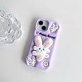 thumbnail image 1 of Purple Bunny Phone Case Compatible with iPhone 15, Cute 3D Korea Dopamine Rabbit Case with Bunny Telescopic Hold Stand Shockproof Silicone Soft Case, 1 of 11