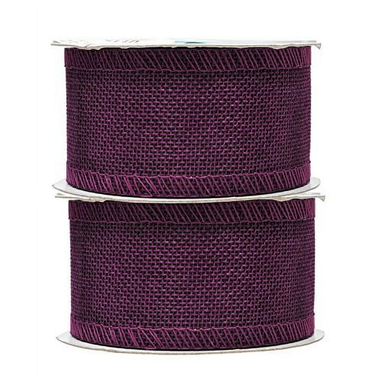 Purple Burlap Ribbon 2 Inch 2 Rolls 20 Yards Unwired Rustic Jute Ribbon for  Crafts, Mason Jars, Weddings, Party Decoration; by Mandala Crafts