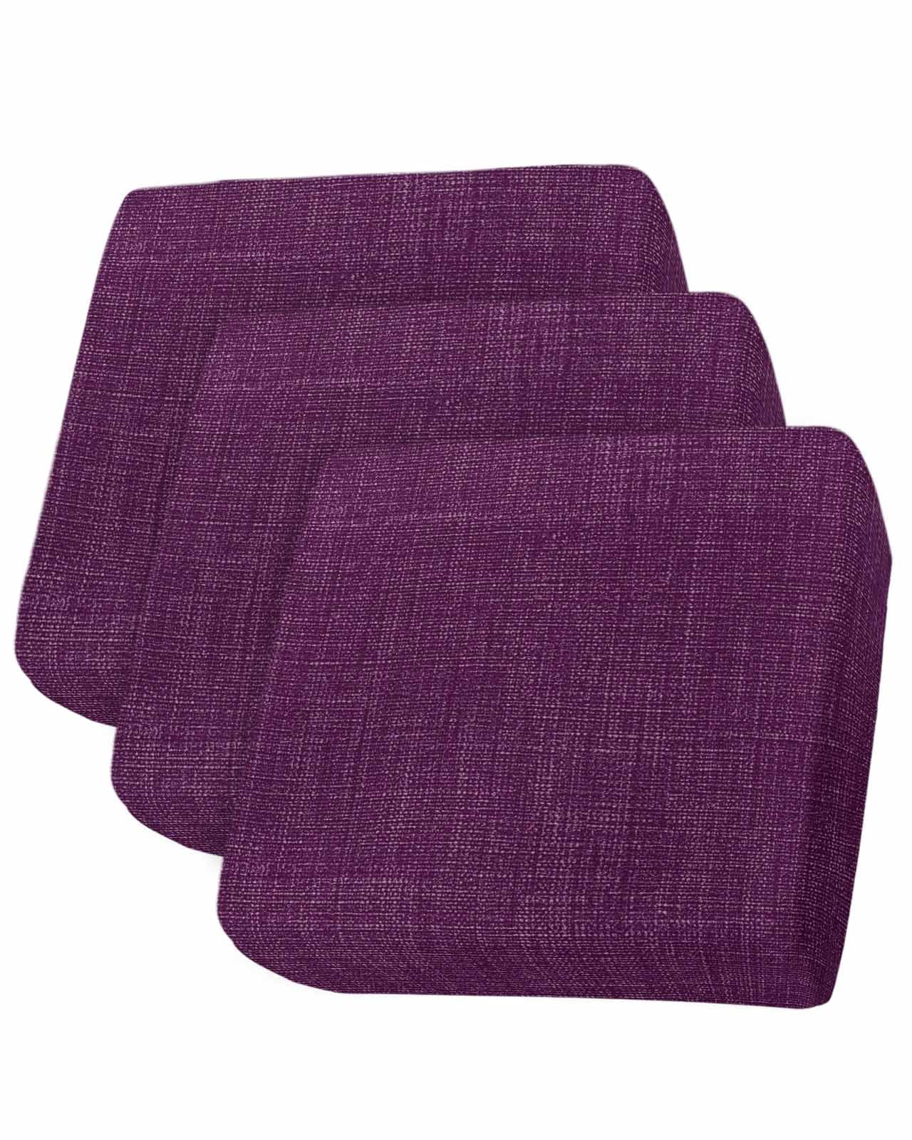 Purple Burlap Texture Couch Cushion Covers Stretch, Washable Sofa Seat Covers Individual Seat Cushion Sofa Slipcovers Farmhouse Vintage Purple Couch Cover Furniture Protector S-3PCS