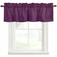 thumbnail image 1 of Purple Burlap Texture Farmhouse Short Window Curtain Valances, Farmhouse Vintage Purple Rod Pocket Kitchen Valances for Living Room Bedroom Bathroom Cafe 42" x 12", 1 of 8