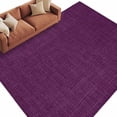 thumbnail image 1 of Purple Burlap Texture Large Area Rugs for Bedroom Living Room, Soft Non Slip Carpet Bedside Rug, Farmhouse Vintage Purple Rectangular Floor Cover Kitchen Accent Rug 5'x8' for Dining Room/Office, 1 of 9