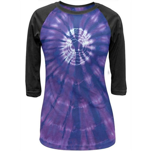 Purple Burst - Tie Dye Juniors Raglan - Small
