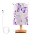 thumbnail image 1 of Purple Butterflies Flying Table Lamp with USB Port LED Warm Light Lamp Night Light Home Decor, 1 of 7