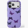 thumbnail image 1 of Purple Butterflies Insect Pattern iPhone Case 17 to 11 Pro Max, 1 of 2