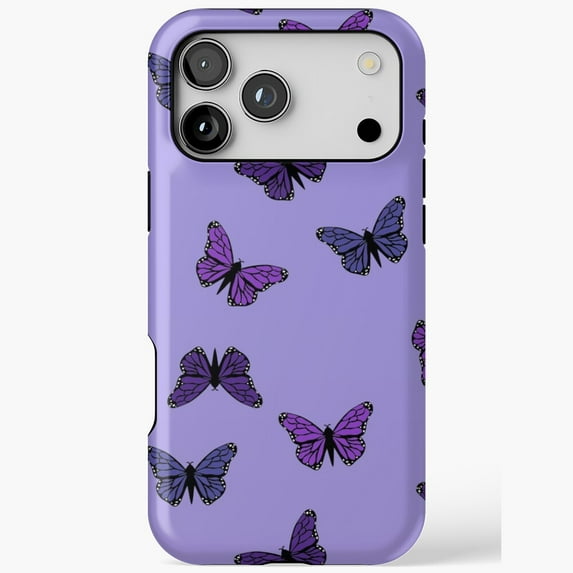 Purple Butterflies Insect Pattern iPhone Case 17 to 11 Pro Max