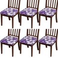 thumbnail image 1 of Purple Butterflies and Lilies Seat Covers for Dining Room Chairs Set Of 6,Stretch Printed Washable Chair Seat Cover with Elastic Ties and Button,Removable Waterproof Couch Cushion Covers, 1 of 6