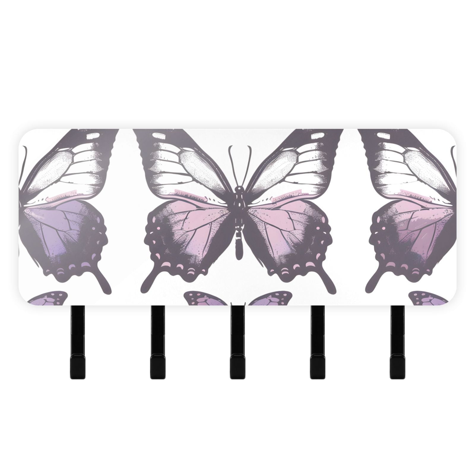 Purple Butterflies Mail Holder Organizer Wall Mount with Shelf Key ...
