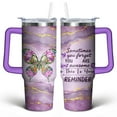 thumbnail image 1 of Purple Butterfly 30 Oz Tumbler with Handle Lid and Straw, Stainless Steel Double Walled Vacuum Insulated Cup, Cute Anniversary Wedding Birthday Gifts Tumbler for Women Men Friends Outdoor Indoor, 1 of 1
