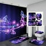 Purple and Blue Shower Curtain and Bath Mat Sets, Cobalt Pink & Aqua Master  Bathroom Decor, Waterproof Fabric Shower Curtain and Rug Set 
