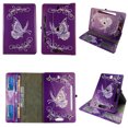 thumbnail image 1 of Purple Butterfly 8-inch Tablet Case Universal for 8-9inch Android Cases 360 Rotating Slim Folio Stand Protector Pu Leather Cover Travel e-reader Card Cash Slots with Multiple Viewing Angles, 1 of 4