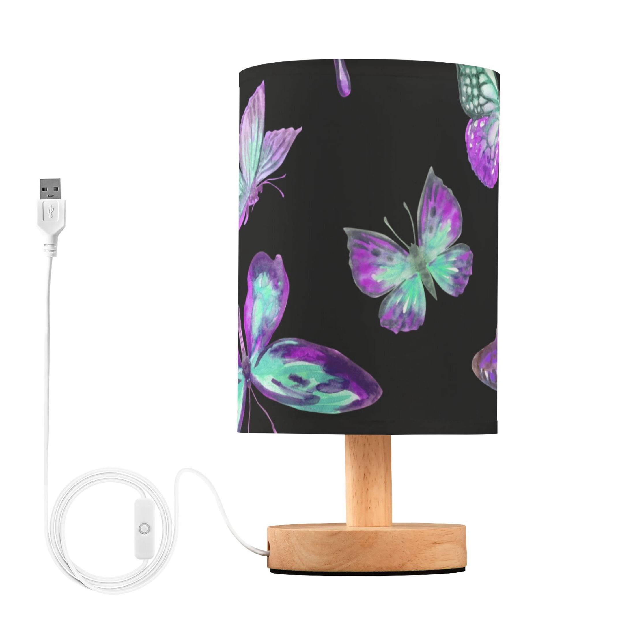 Purple Butterfly Animal Bedside Table Lamp LED Warm Lights With USB purple-butterfly-animal-bedside-table-lamp-led-warm-lights-with-usb